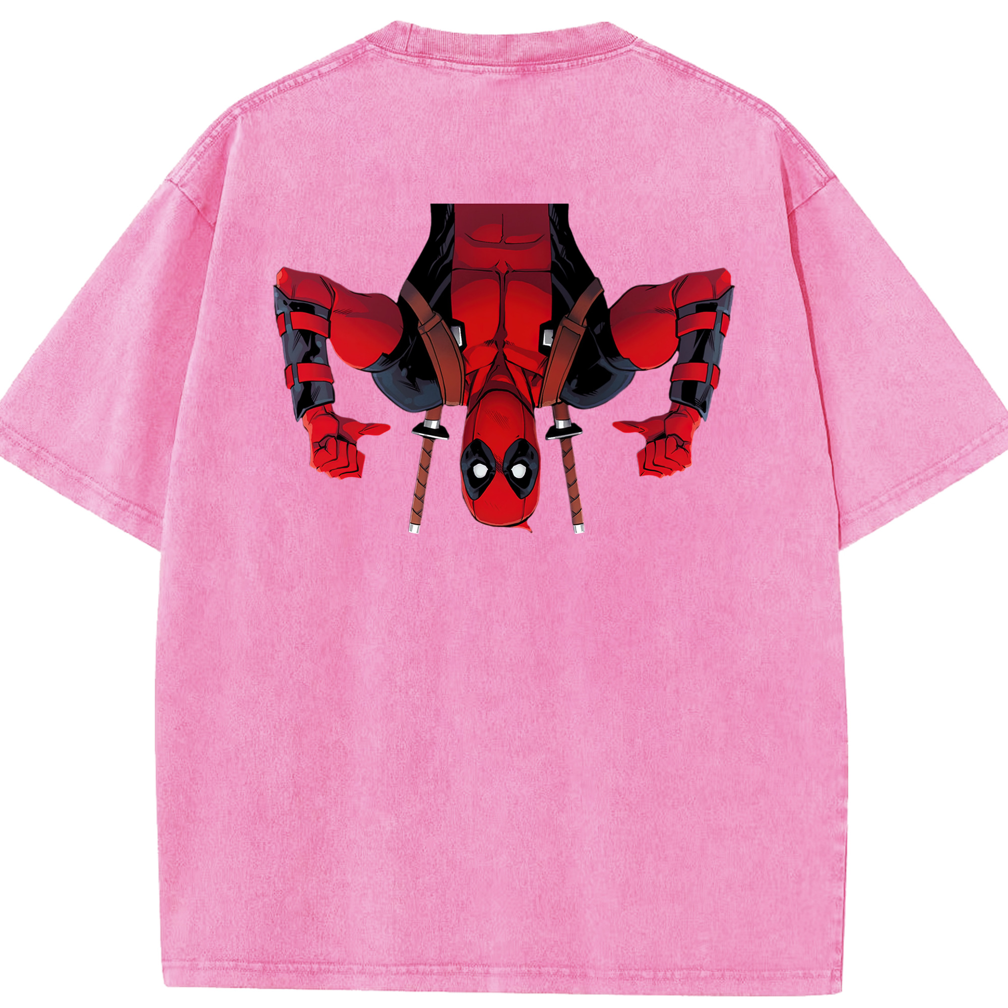 （画像用） Deadpool デッドプール 綿100% ヴィンテージ風 半袖Tシャツ（背面プリント）